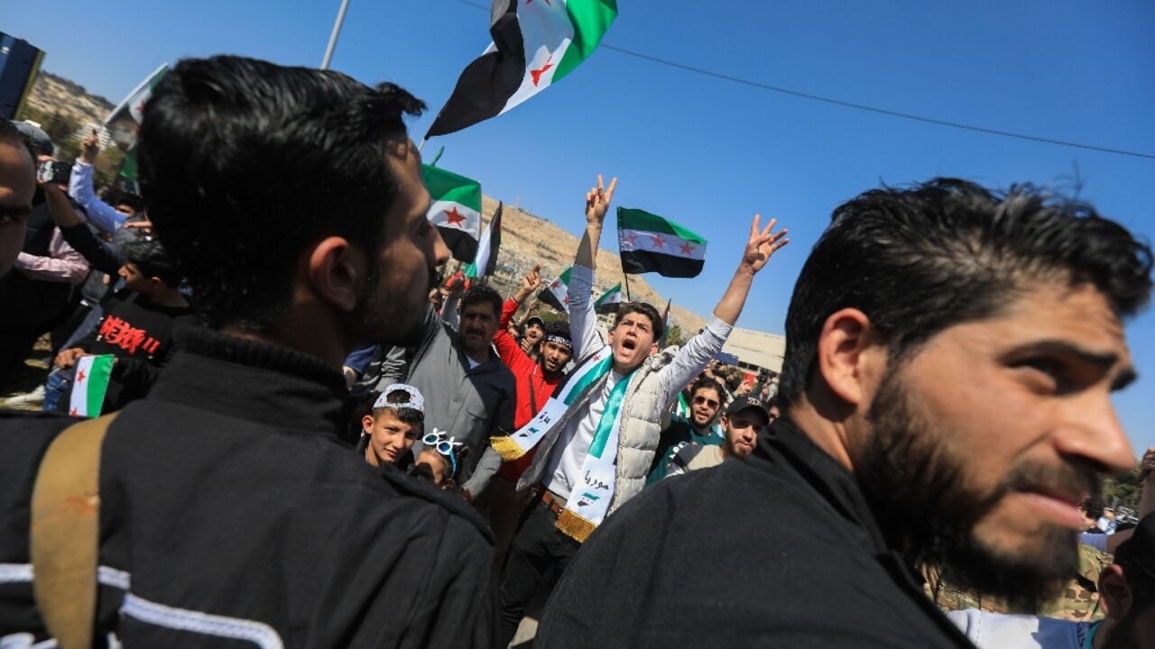 This is the first celebration of the Syria's 2011 uprising since the fall of Bashar al-Assad This is the first celebration of the Syria's 2011 uprising since the fall of Bashar al-Assad