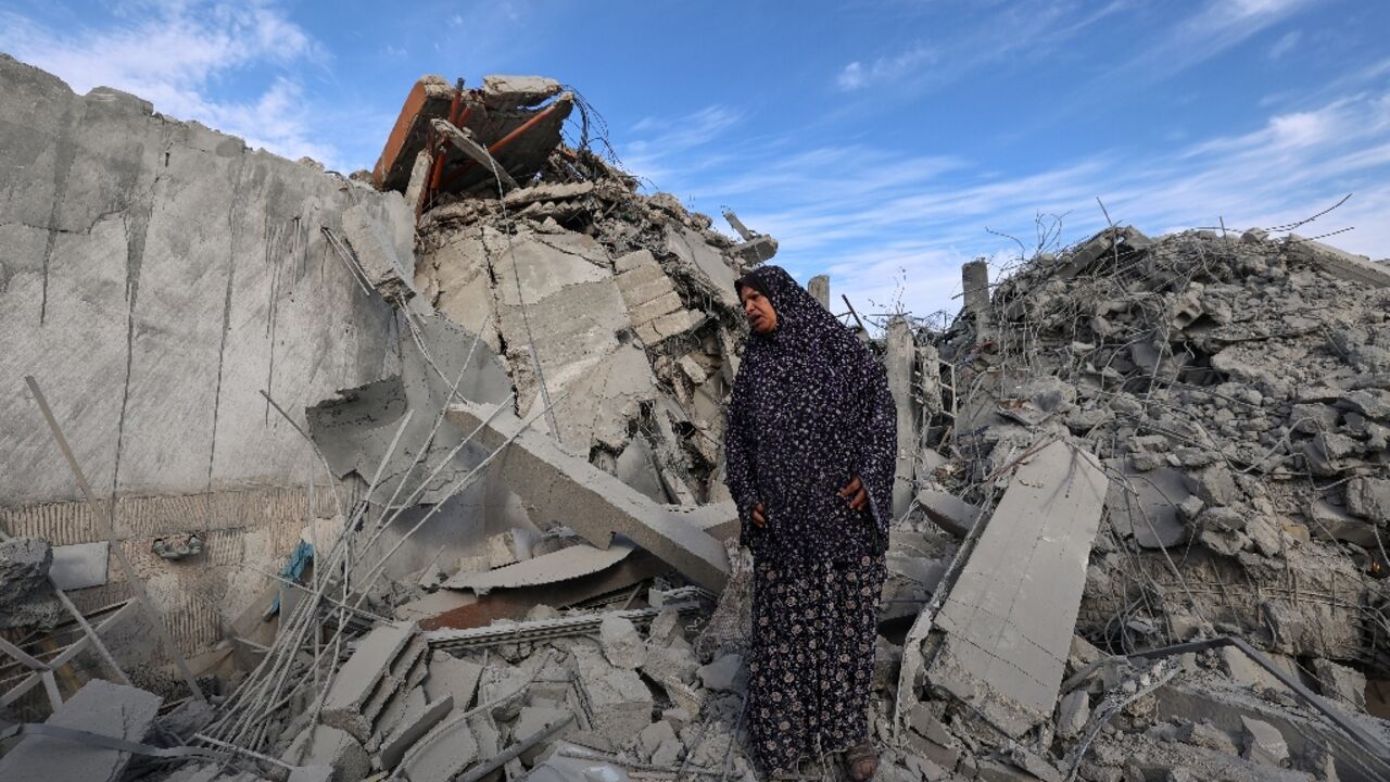 The aftermath of an Israeli strike at Bureij refugee camp in central Gaza -- bodies are often trapped under rubble The aftermath of an Israeli strike at Bureij refugee camp in central Gaza -- bodies are often trapped under rubble