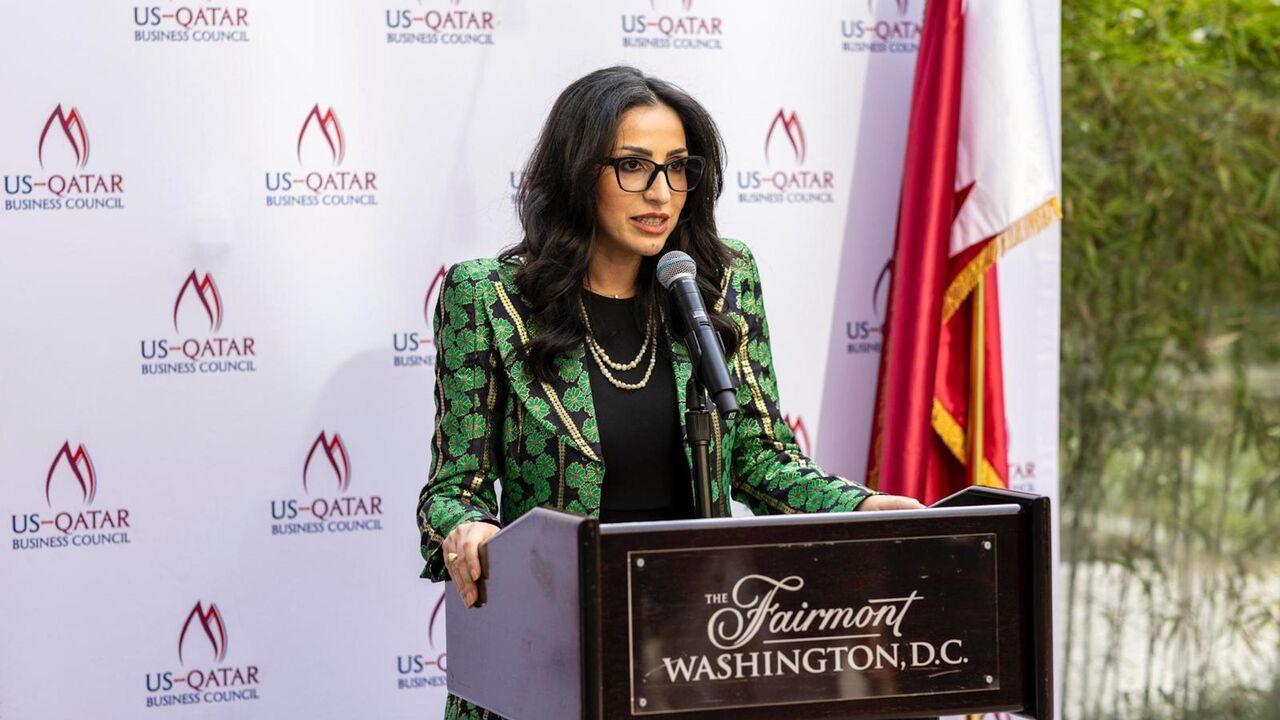 Sheikha Mayes Al-Thani speaks at inaugural USQBC-SelectUSA event in Washington, DC, February 25, 2024.