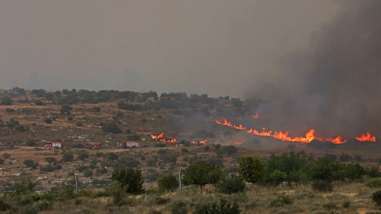 Flames engulf vegetation during a forest fire near the central Israeli town of Bet Shemesh on April 30, 2025 Flames engulf vegetation during a forest fire near the central Israeli town of Bet Shemesh on April 30, 2025