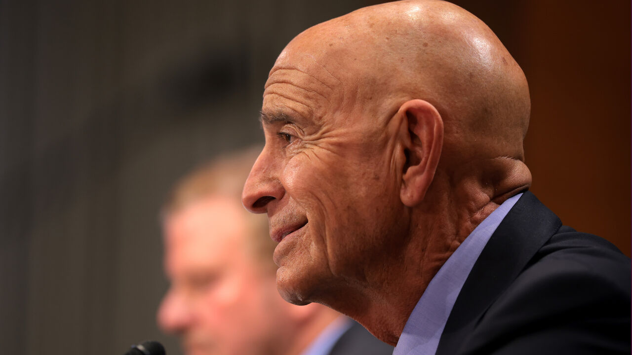 Thomas Barrack, nominee to serve as the US ambassador to Turkey, testifies during his Senate Foreign Relations Committee confirmation hearing in the Dirksen Senate Office Building on April 1, 2025 in Washington, DC.