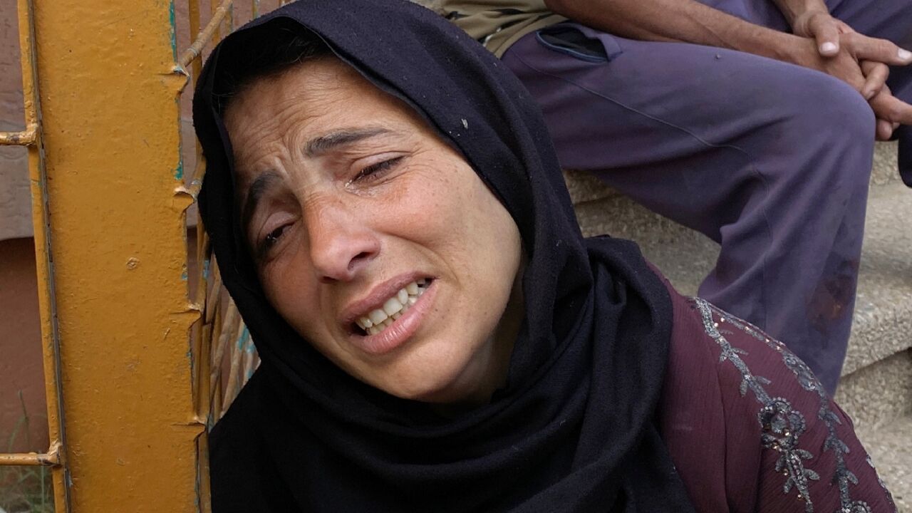 A Palestinian woman at the Nasser Hospital in Khan Yunis in southern Gaza mourns a relative killed in Israeli strikes A Palestinian woman at the Nasser Hospital in Khan Yunis in southern Gaza mourns a relative killed in Israeli strikes