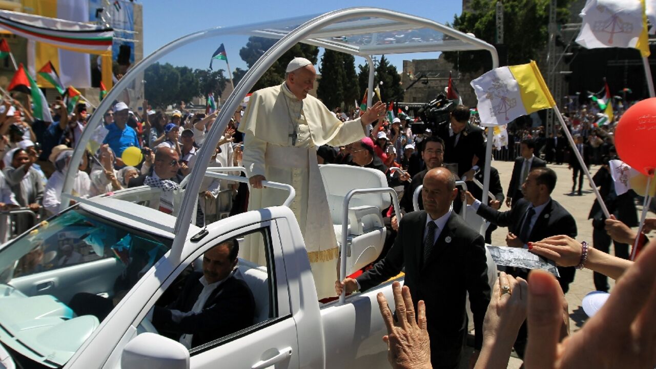 Pope Francis used the popemobile on a visit to Bethlehem in 2014