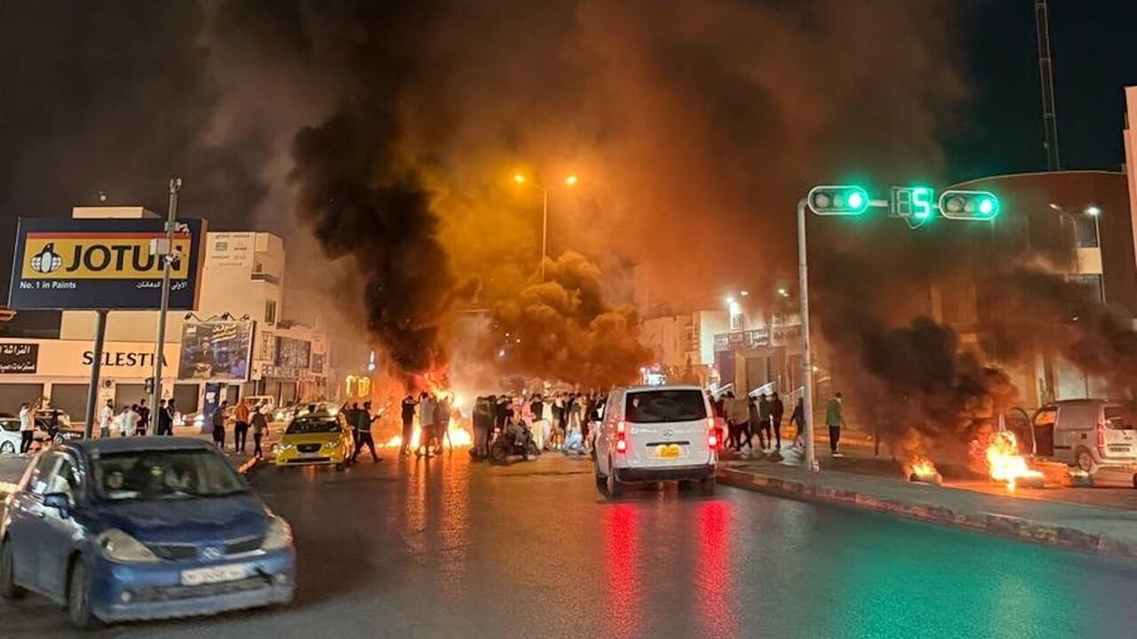 Protests in the capital Tripoli on May 28, 2025.