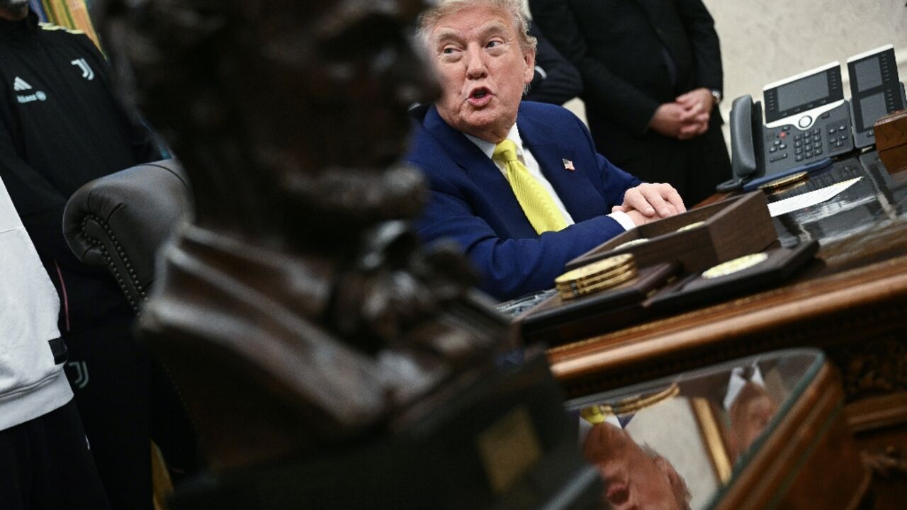 US President Donald Trump speaks to the press in the Oval Office of the White House US President Donald Trump speaks to the press in the Oval Office of the White House