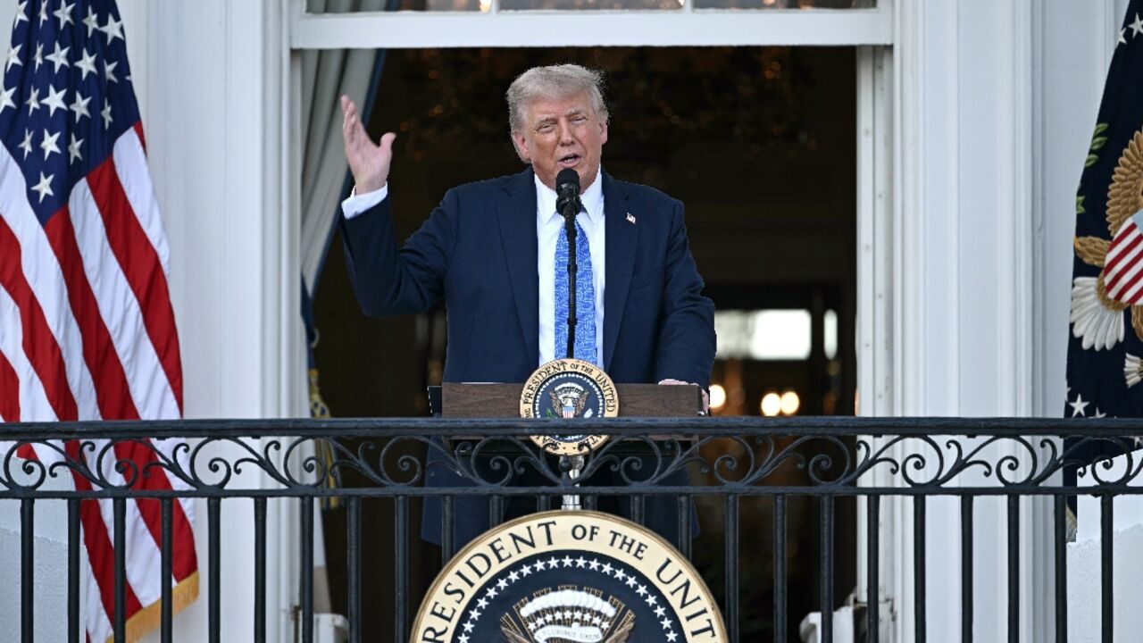 US President Donald Trump participates in a Summer Soiree on the South Lawn of the White House in Washington, DC, on June 4, 2025. US President Donald Trump participates in a Summer Soiree on the South Lawn of the White House in Washington, DC, on June 4, 2025.