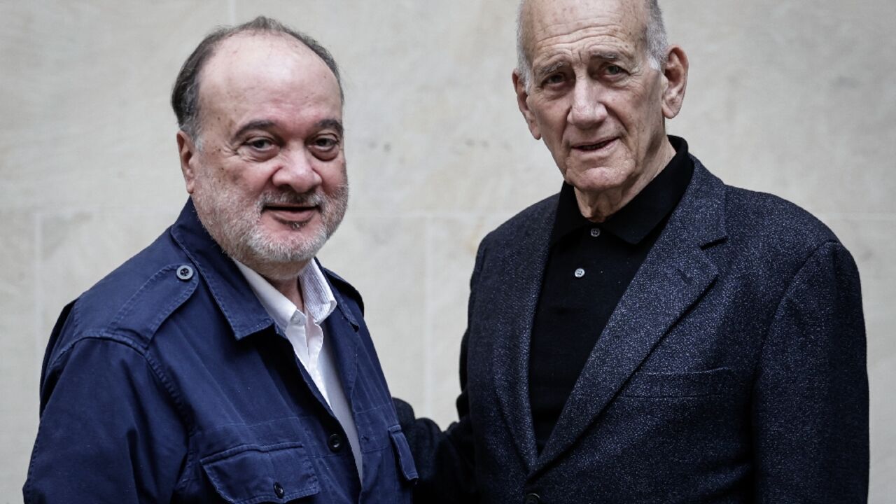 Former Israeli prime minister Ehud Olmert has teamed up with former Palestinian foreign minister Nasser Al-Qidwa Former Israeli prime minister Ehud Olmert has teamed up with former Palestinian foreign minister Nasser Al-Qidwa