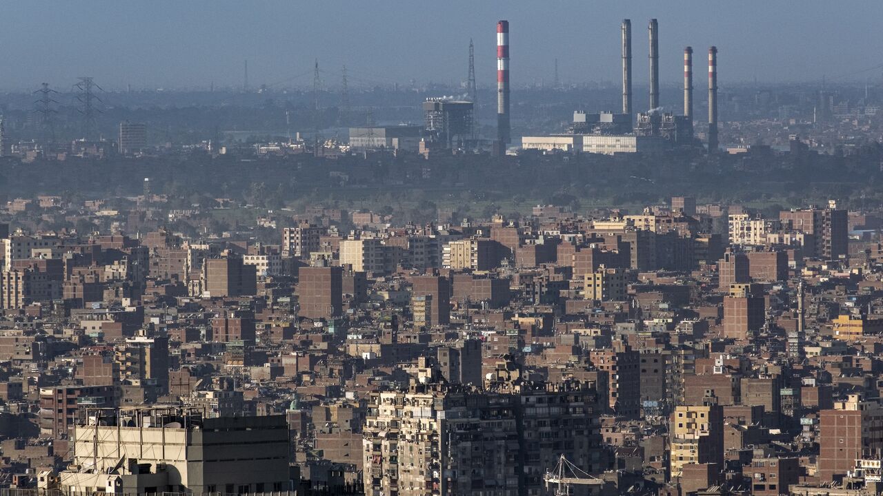 A view of the west Cairo natural gas electrical power station on the Giza skyline, Jan. 13, 2022.