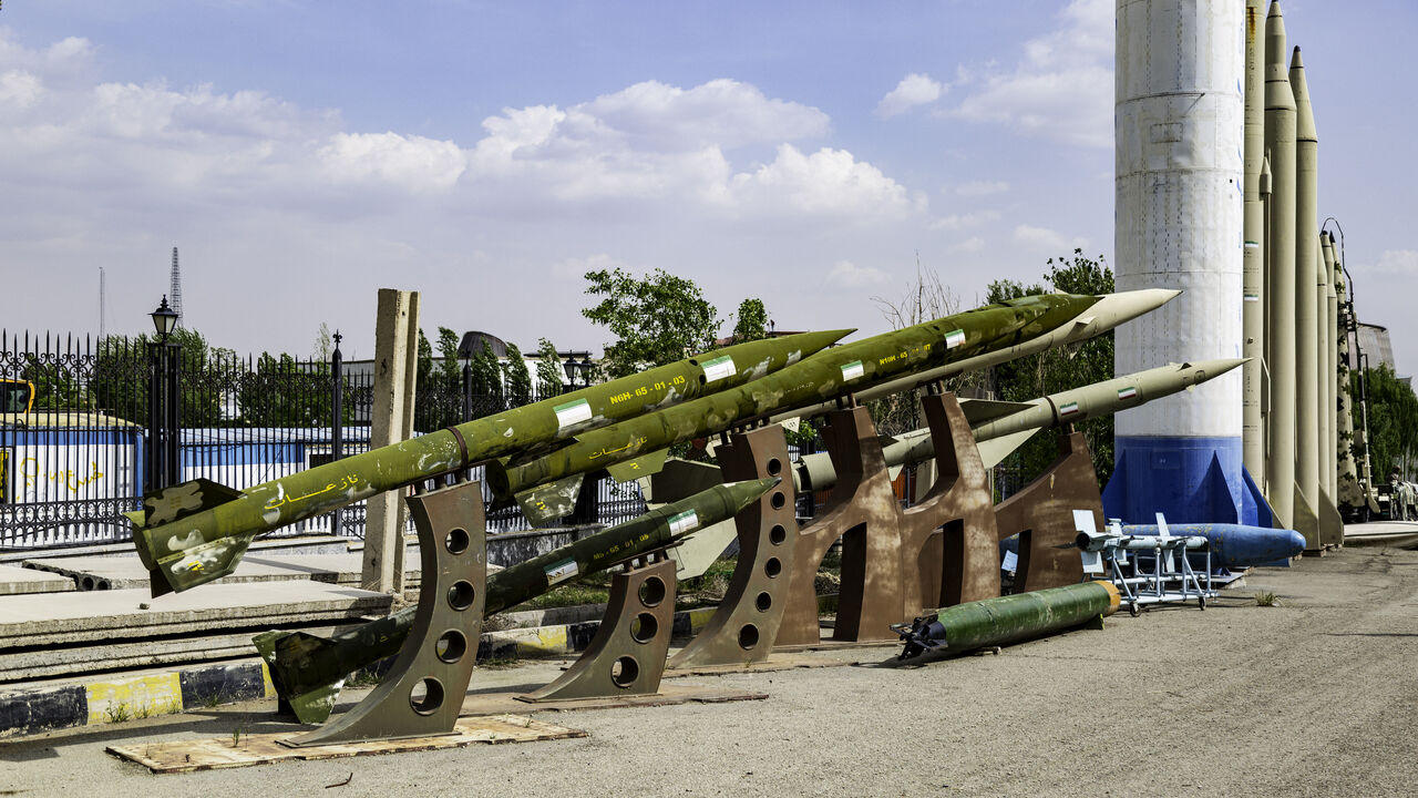 A view of Iran's domestically made satellite launch vehicles (SLVs) and missiles in the Museum of Holy Defense in Tehran, Iran on April 17, 2025. The term "Holy Defense" is used to refer to Iran-Iraq war that took 8 years. (Photo by AO / Middle East Images / Middle East Images via AFP) (Photo by AO/Middle East Images/AFP via Getty Images)