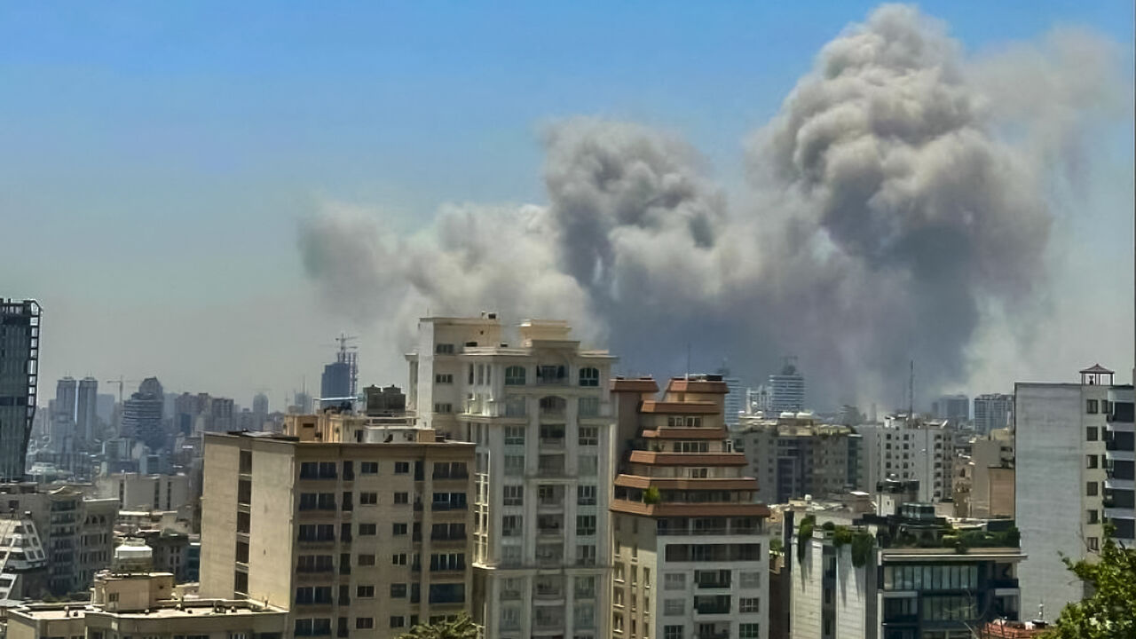 Smoke rises as Israel targets the notorious Evin Prison in north of Tehran, Iran, on June 23, 2025.