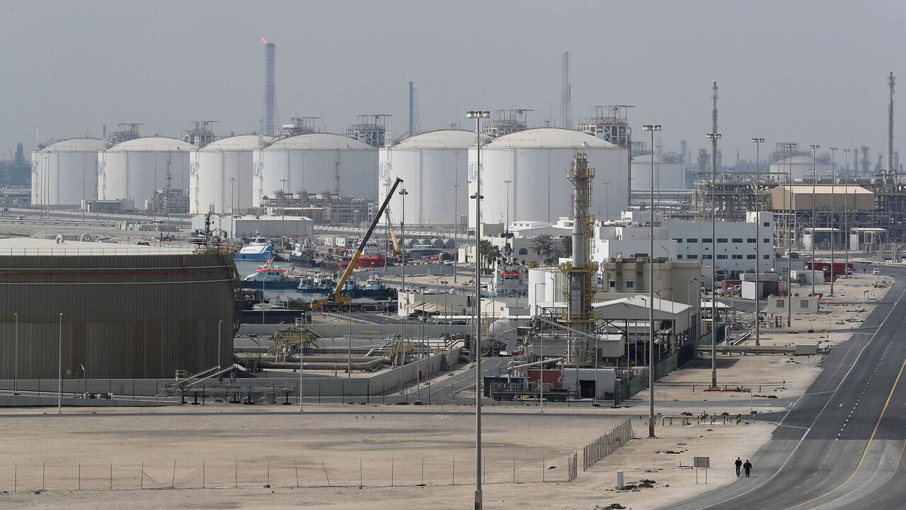 This photo shows Ras Laffan Industrial City, Qatar's principal site for production of liquefied natural gas and gas-to-liquid, administrated by Qatar Petroleum, some 80 kilometers (50 miles) north of the capital, Doha, Qatar, Feb. 6, 2017.