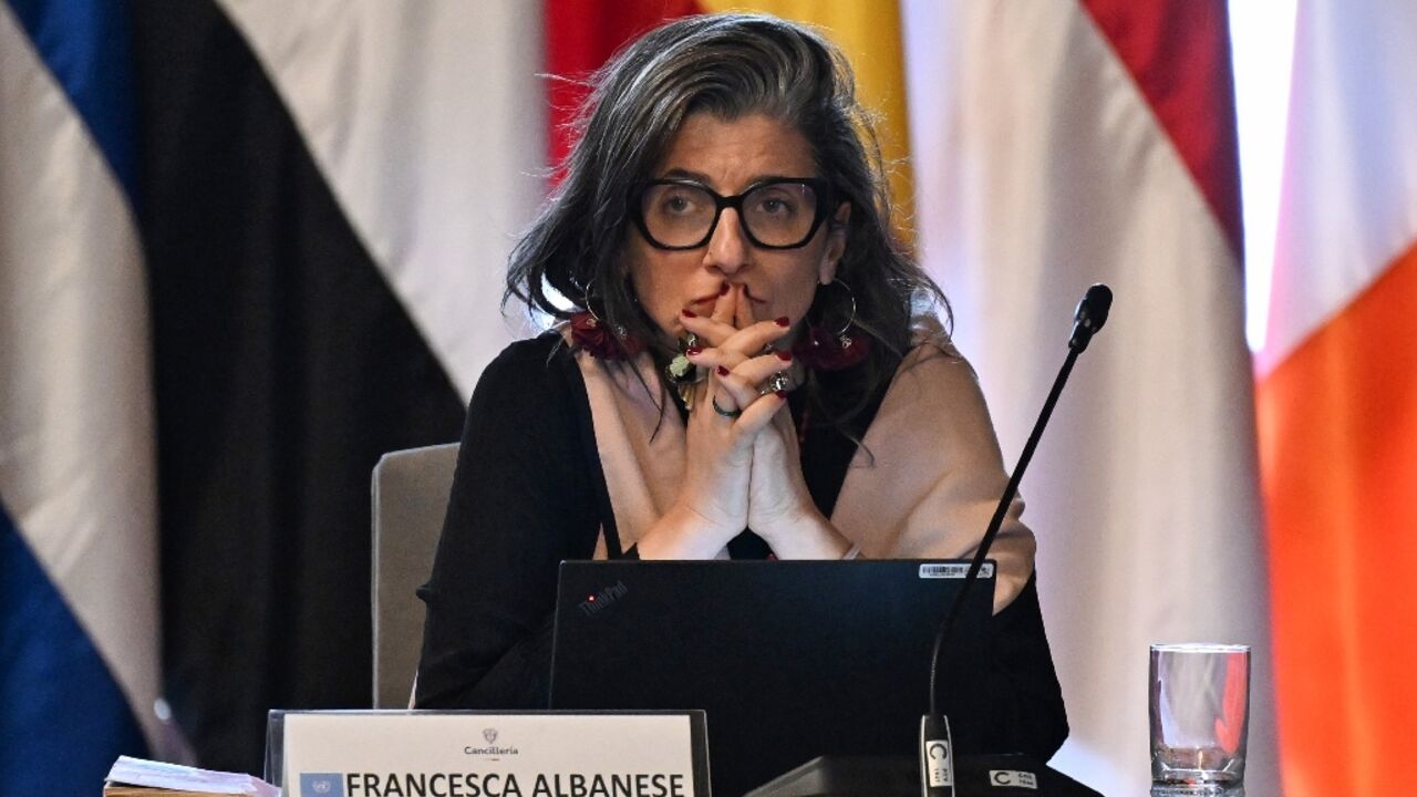 The UN Special Rapporteur on the occupied Palestinian Territories Francesca Albanese said Tuesday that Washington's sanctions -- following her criticism of the White House's stance on Gaza -- are a 'violation' of her immunity The UN Special Rapporteur on the occupied Palestinian Territories Francesca Albanese said Tuesday that Washington's sanctions -- following her criticism of the White House's stance on Gaza -- are a 'violation' of her immunity