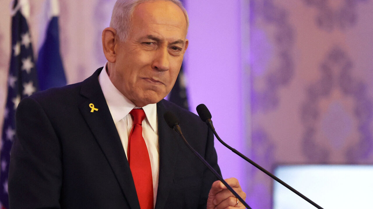 FILE PHOTO: Israeli Prime Minister Benjamin Netanyahu speaks during ‘Christian Conference’ in Jerusalem July 27, 2025. REUTERS/Ronen Zvulun/File Photo