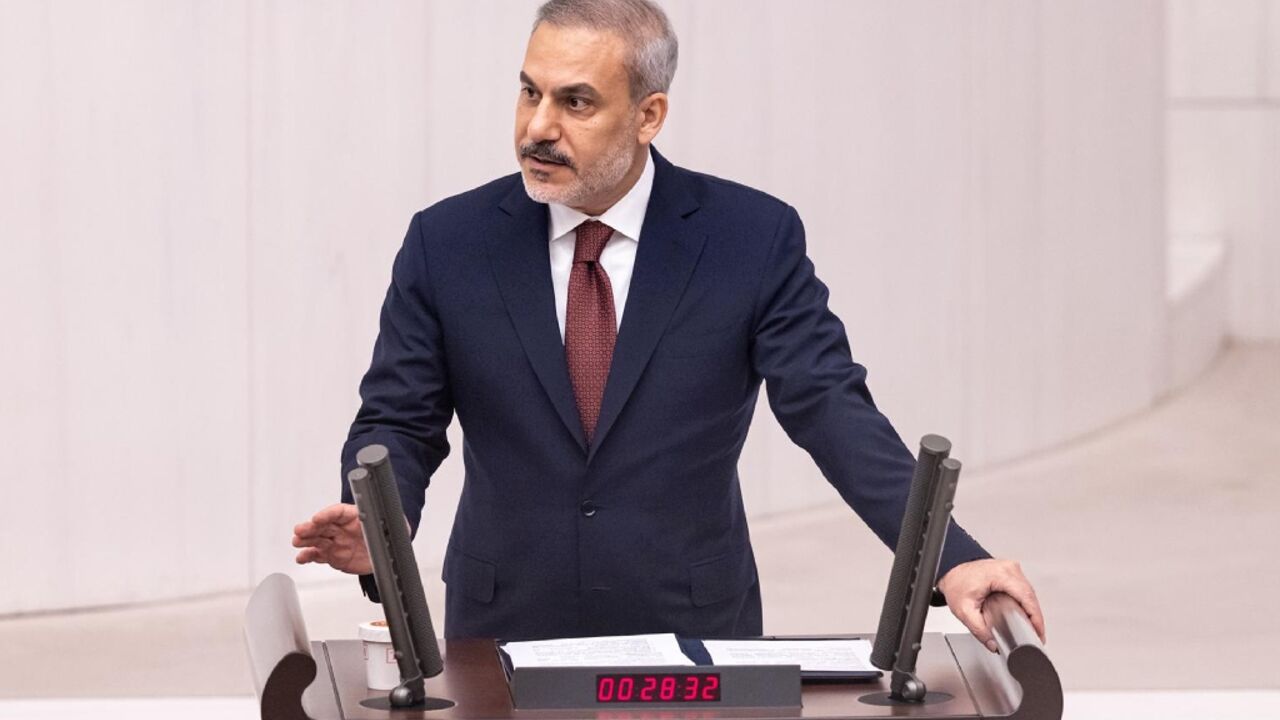 Turkish Foreign Minister Hakan Fidan addresses parliament during a special session on Gaza Turkish Foreign Minister Hakan Fidan addresses parliament during a special session on Gaza