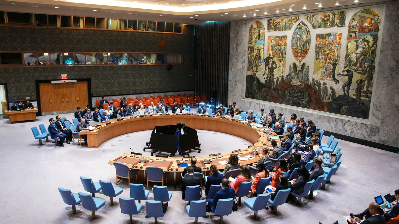 FILE PHOTO: Iran’s Ambassador to the United Nations, Amir-Saeid Iravani, addresses members of the U.N. Security Council after a vote on a resolution that would permanently lift U.N. sanctions on Iran, at U.N. headquarters in New York City, U.S., September 19, 2025. REUTERS/Eduardo Munoz/File Photo