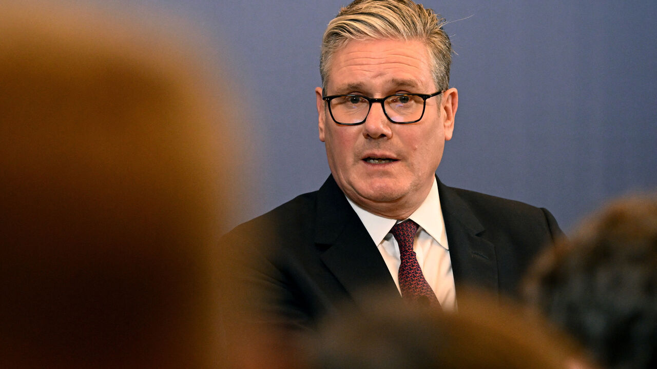 MUMBAI, INDIA - OCTOBER 9:  British Prime Minister Keir Starmer speaks during a press conference on October 9, 2025 in Mumbai, India.  Leon Neal/Pool via REUTERS