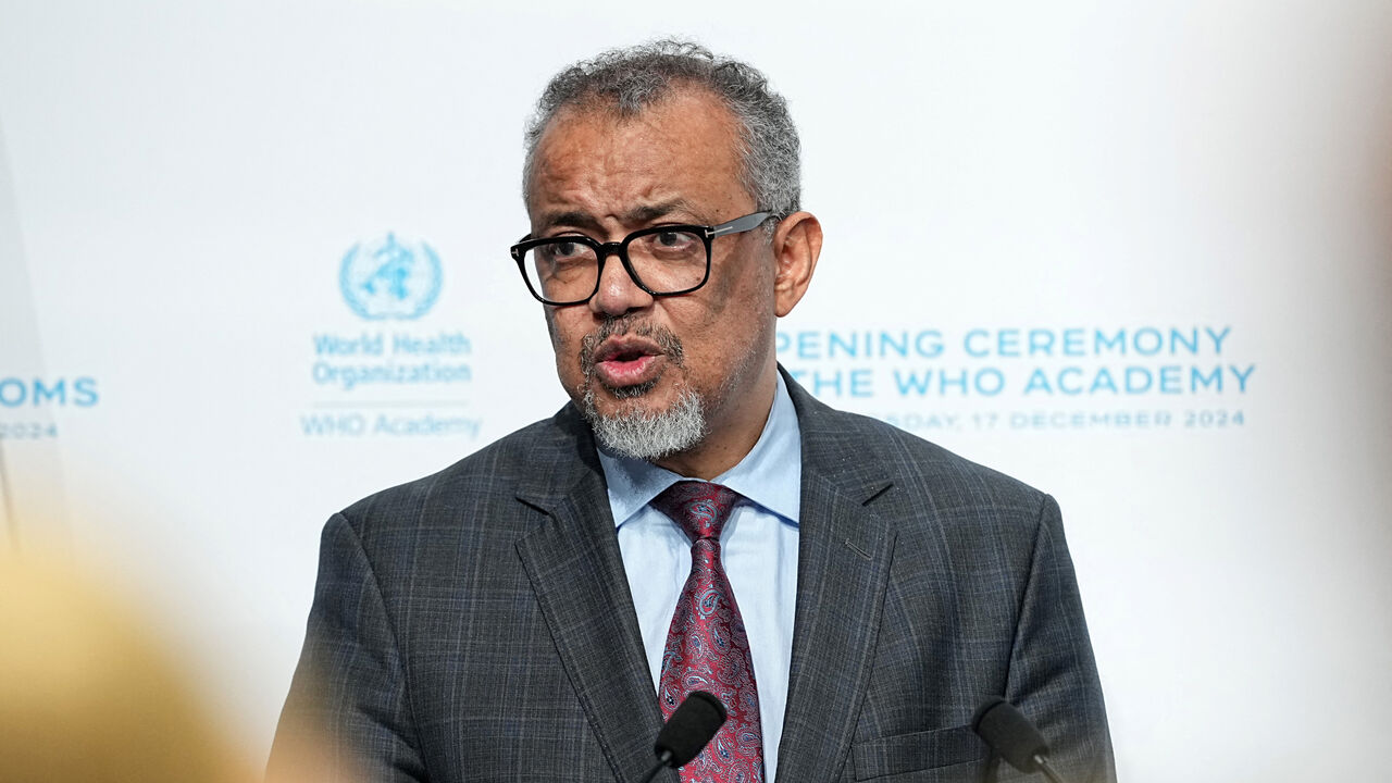 Tedros Adhanom Ghebreyesus, the WHO Director-General, delivers his speech after inaugurating the WHO Academy campus, which promotes lifelong learning across the health sector, in Lyon, France December 17, 2024. Laurent Cipriani/Pool via REUTERS