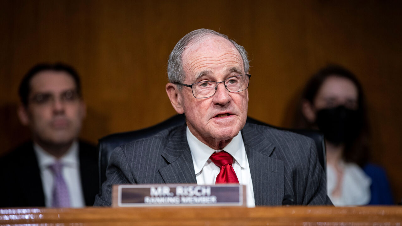 Senator Jim Risch, a Republican from Idaho and ranking member of the Senate Foreign Relations Committee, speaks during a hearing in Washington, U.S., April 26, 2022. Al Drago/Pool via REUTERS
