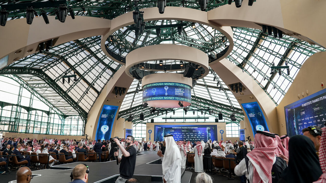 FILE PHOTO: Guests and speakers attend the 9th Edition of the Future Investment Initiative (FII), the kingdom's annual flagship finance conference, in Riyadh, Saudi Arabia, October 28, 2025. REUTERS/Mohammed Benmansour/File Photo