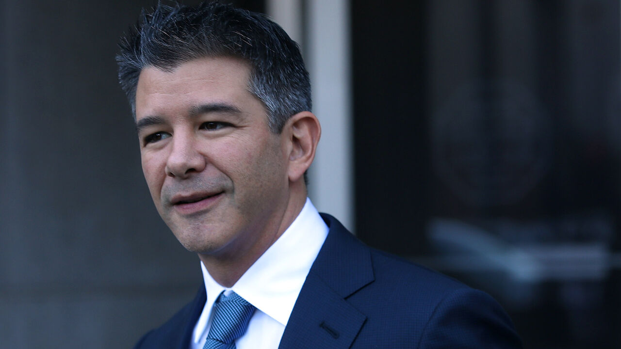 Former Uber CEO Travis Kalanick leaves the Phillip Burton Federal Building on day three of the trial between Waymo and Uber Technologies on February 7, 2018 in San Francisco, California.