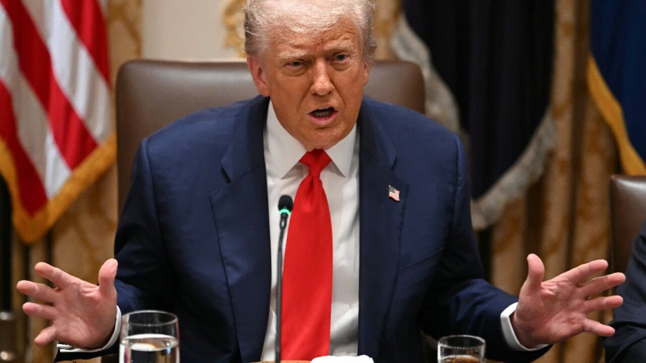 US President Donald Trump speaks during a meeting with Argentina's President Javier Milei at the White House in Washington, DC, on October 14, 2025. US President Donald Trump speaks during a meeting with Argentina's President Javier Milei at the White House in Washington, DC, on October 14, 2025.