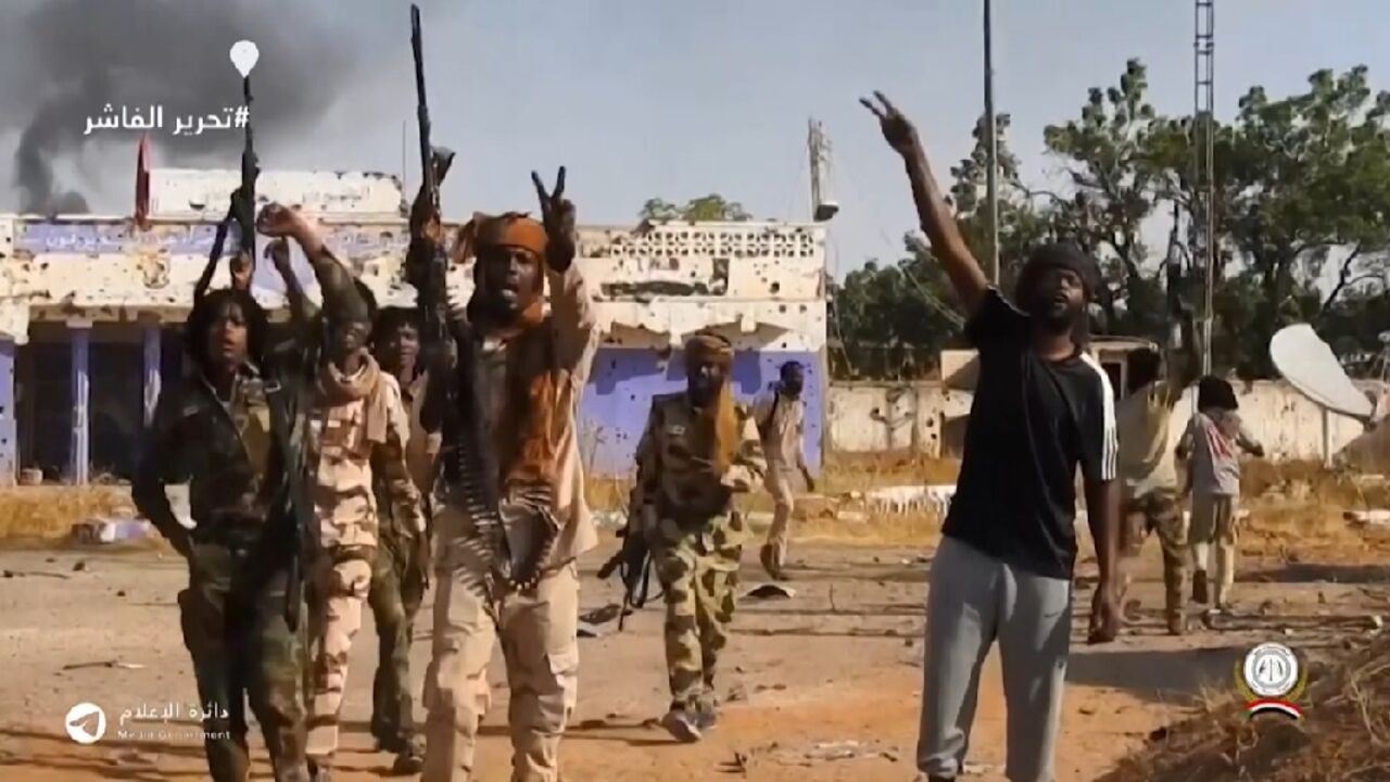 An image from an RSF handout video showing its fighters in Sudan's El-Fasher where they are accused of executing civilians An image from an RSF handout video showing its fighters in Sudan's El-Fasher where they are accused of executing civilians