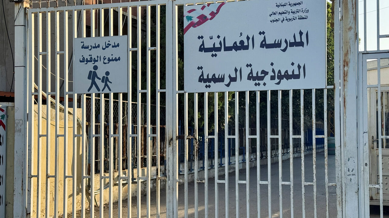 A closed school near the Ain al-Hilweh Palestinian refugee camp, following an Israeli strike that killed several people yesterday night, according to the Lebanese Health Ministry, in the southern city of Sidon, Lebanon November 19, 2025. REUTERS/Ali Hankir
