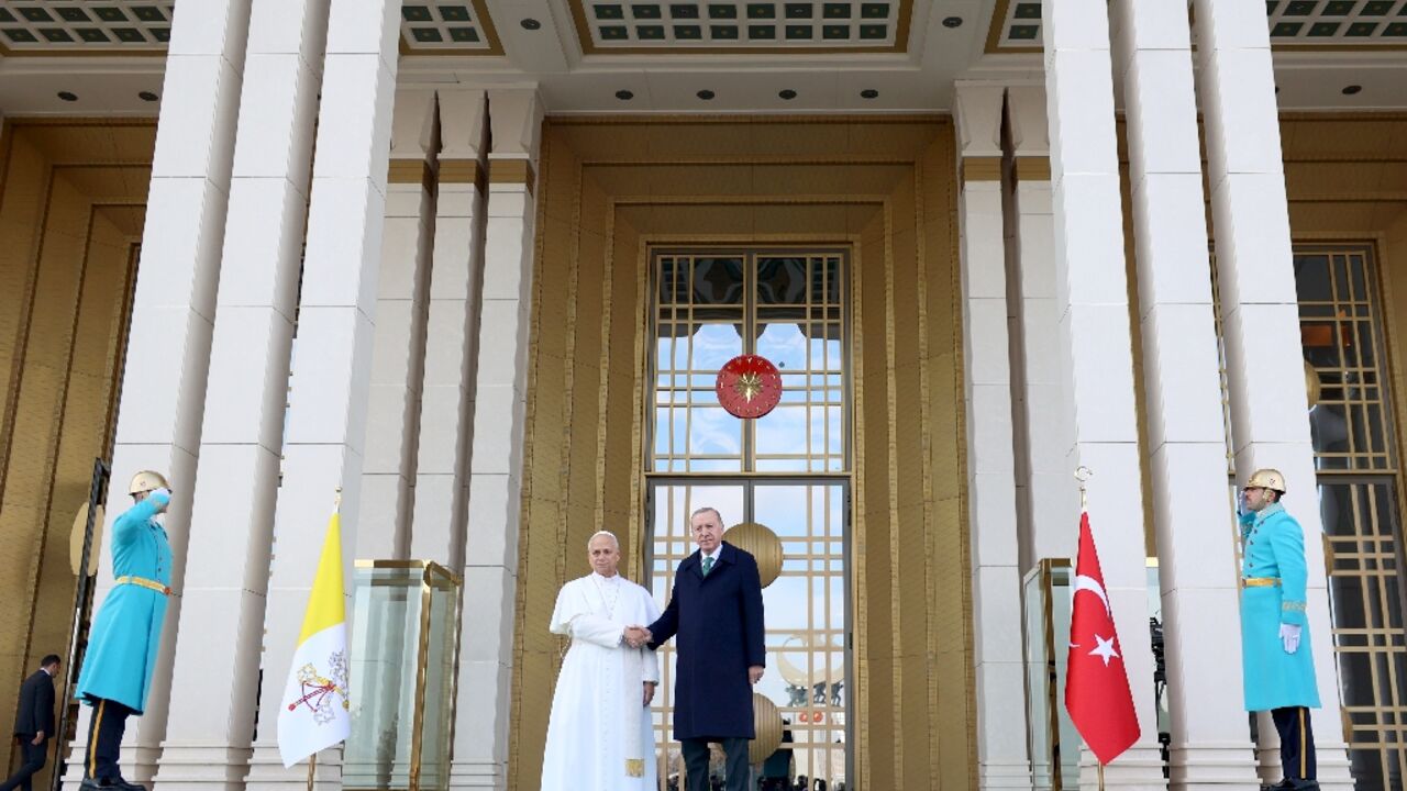 Pope Leo XIV met Turkey's President Recep Tayyip Erdogan on the first overseas trip of his papacy