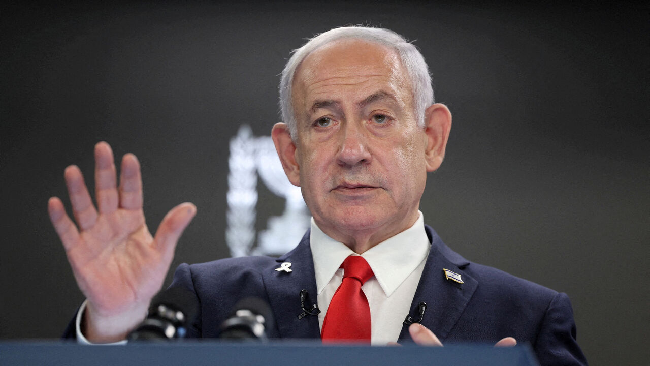 FILE PHOTO: Israeli Prime Minister Benjamin Netanyahu speaks during a press conference at the Prime Minister’s office in Jerusalem, August 10, 2025.  ABIR SULTAN/Pool via REUTERS/File Photo