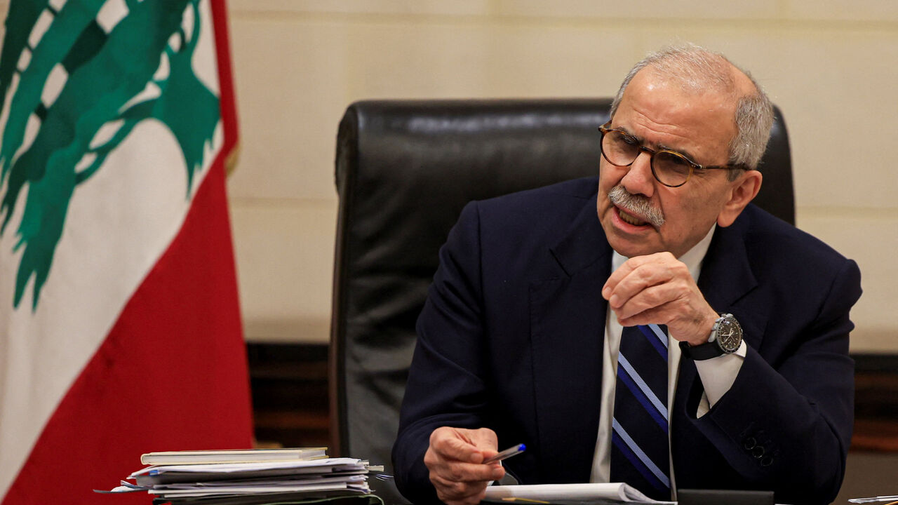 Lebanese Prime Minister Nawaf Salam speaks to journalists at the government headquarters in Beirut, Lebanon, December 3, 2025. REUTERS/Mohamed Azakir