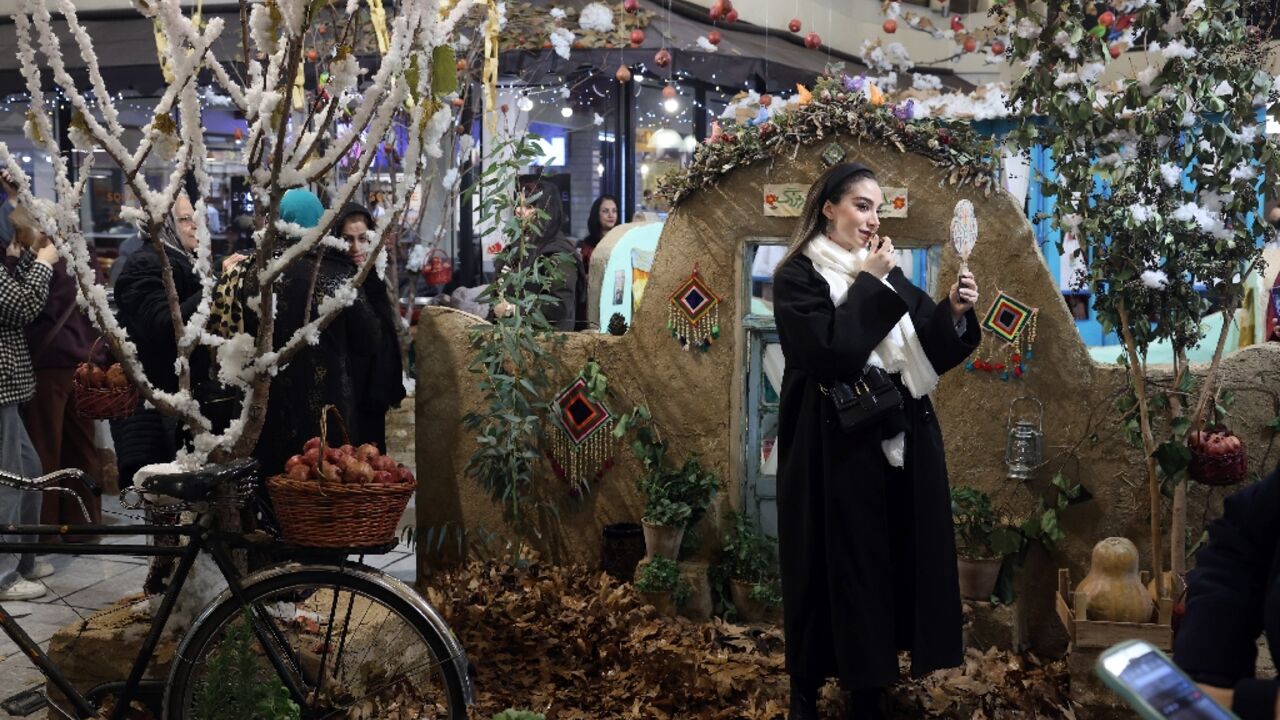 Yalda decorations at a bazaar in Tehran