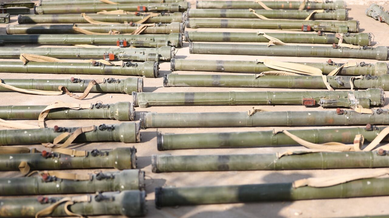 Syria's security directorate in al-Bukamal seized SAM-7 missiles being prepared for smuggling into Iraq, on Dec. 22, 2025.