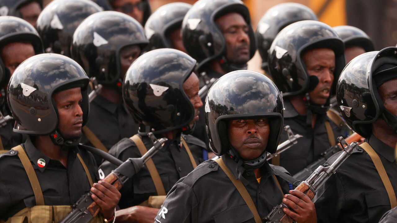 FILE PHOTO: Somaliland army members participate in a parade to celebrate the 33rd anniversary of their Independence in Hargeisa, Somaliland, May 18, 2024. REUTERS/Tiksa Negeri/File Photo
