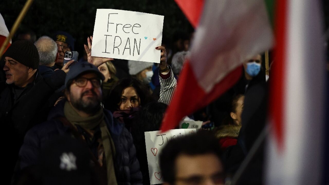 Thousands of people joined a demonstration in solidarity with protests in Iran in London