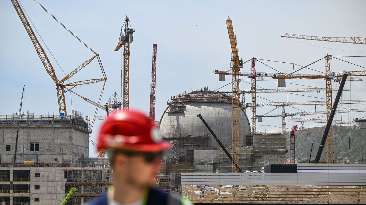 This photograph taken on April 26, 2023 shows the construction of the Russian-built Akkuyu Nuclear Power Plant in Mersin Province. - Turkey's President Recep Tayyip Erdogan will try to offset his absence from the campaign trail weeks before crucial elections by unveiling the nuclear plant by video link. (Photo by OZAN KOSE / AFP) (Photo by OZAN KOSE/AFP via Getty Images)