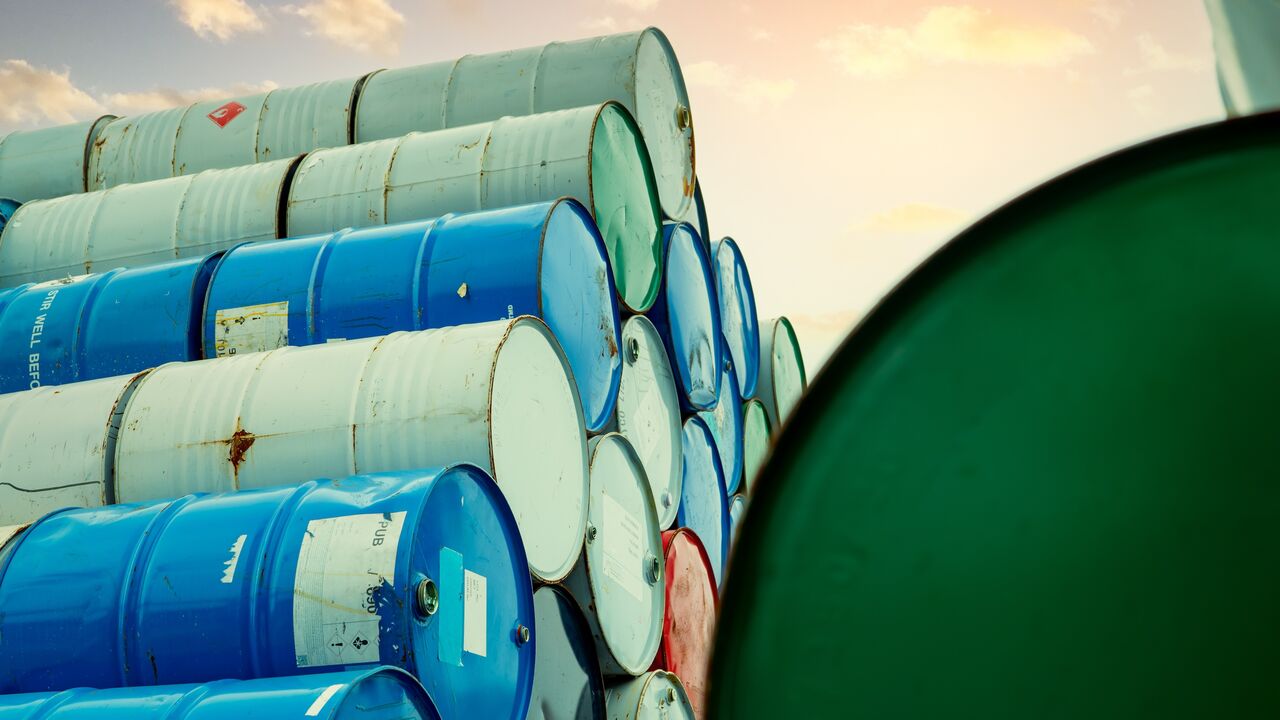 Old chemical barrels. 