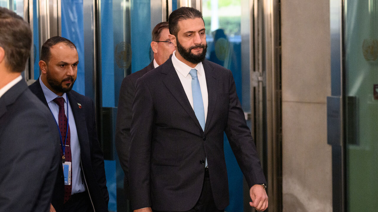 President of Syria Ahmed al-Shara arrives for the 80th session of the UN’s General Assembly (UNGA) at UN Headquarters on Sept. 23, 2025 in New York City. — Alexi J. Rosenfeld/Getty Images