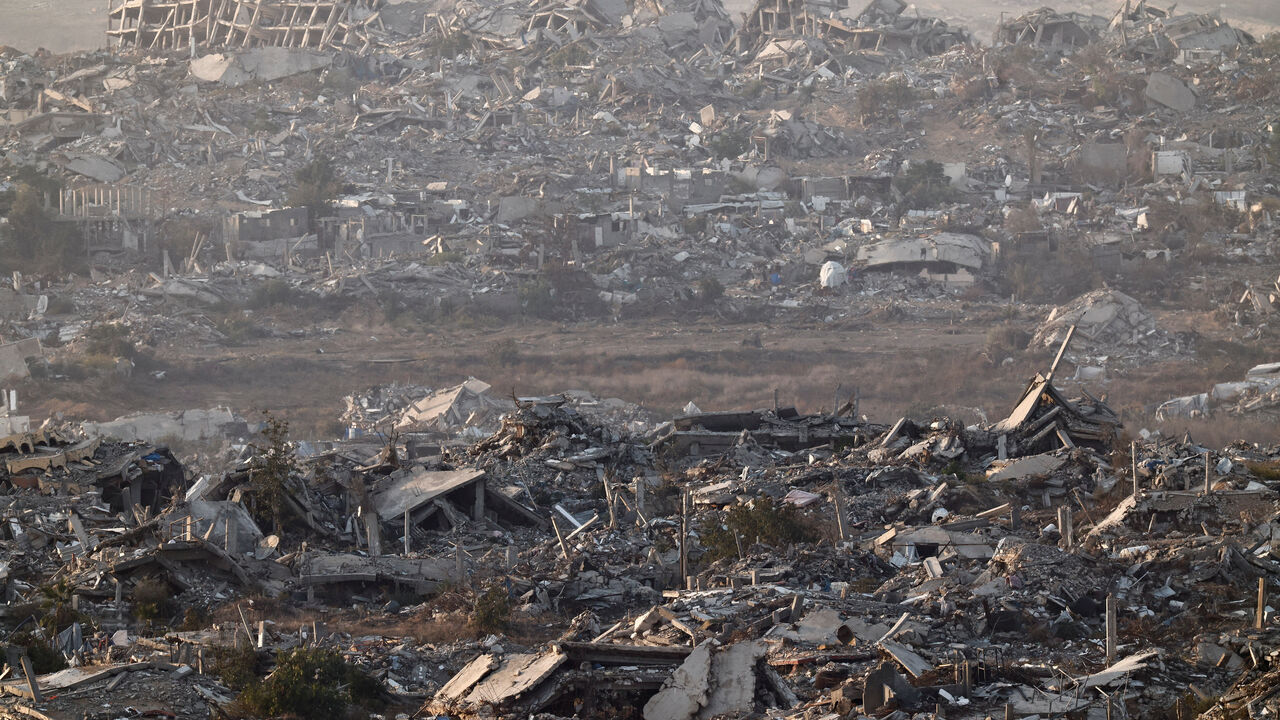 A general view shows destruction in Gaza, as seen from Israel's border with Gaza, Israel, November 18, 2025. REUTERS/Amir Cohen