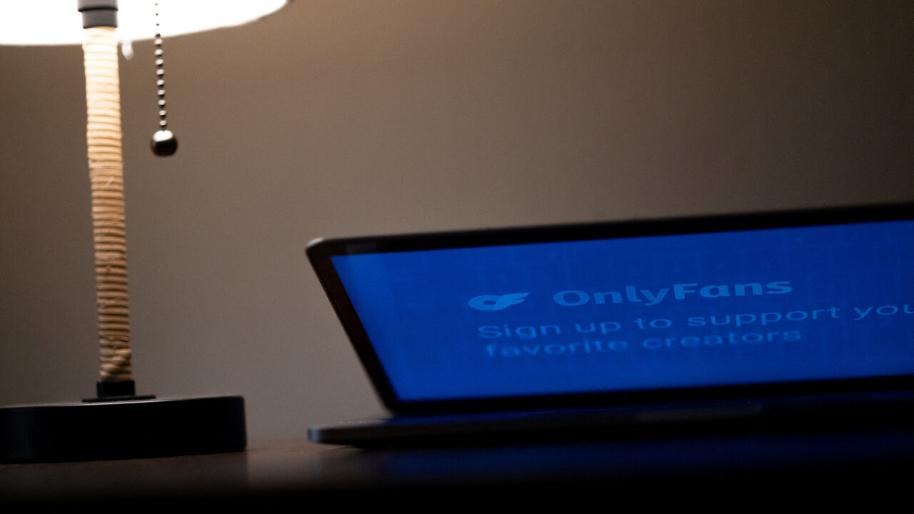 A logo for OnlyFans is seen in this illustration picture, February 29, 2024. REUTERS/Carlos Barria/Illustration