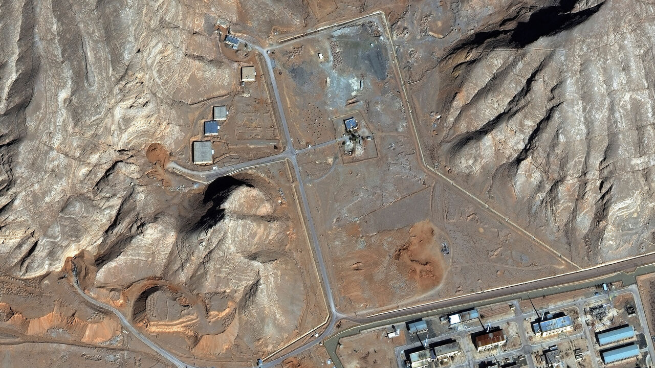 A satellite image shows tunnel entrances covered with soil at Isfahan nuclear complex, in Isfahan, Iran, February 10, 2026.  Vantor/Handout via REUTERS