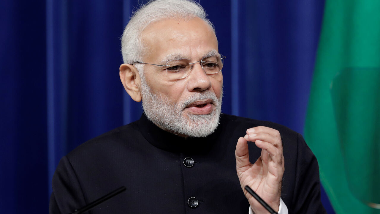 Narendra Modi, India's prime minister, speaks during a joint news conference with Shinzo Abe, Japan's prime minister, not pictured, at Abe's official residence in Tokyo, Japan October 29, 2018. Kiyoshi Ota/Pool via Reuters