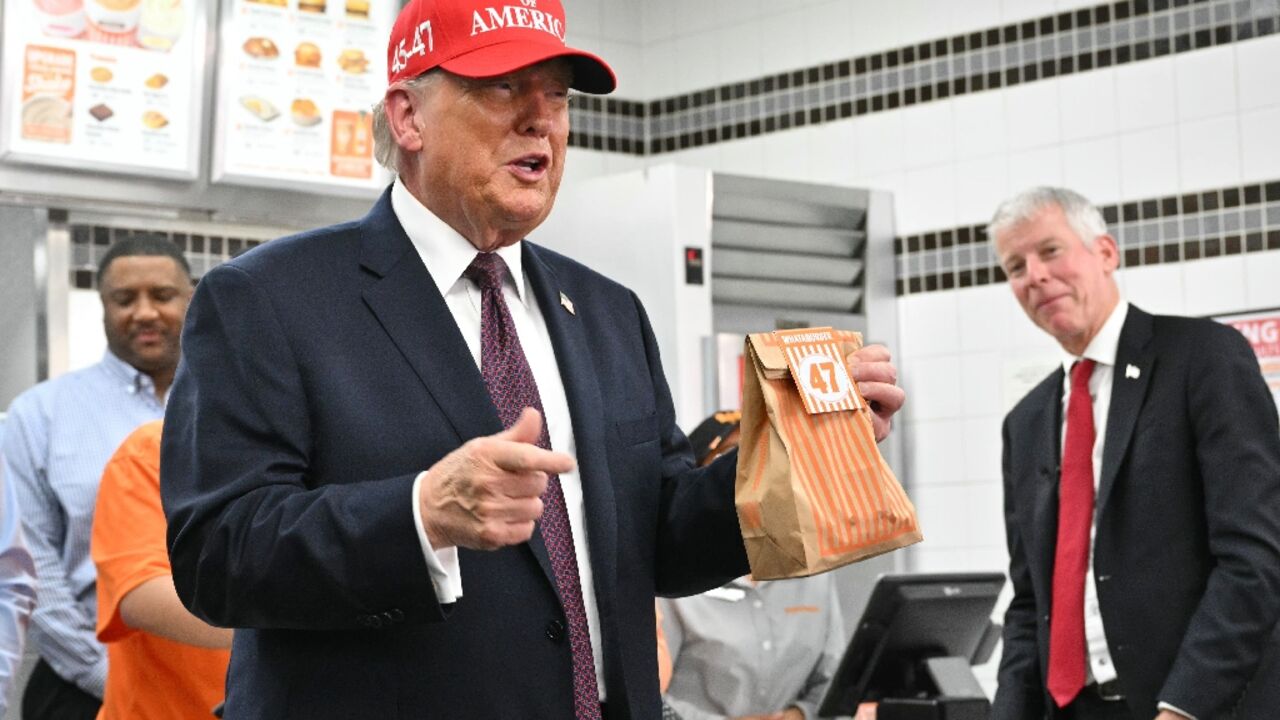 US President Donald Trump visited a burger restaurant in Texas hours before the Iran strikes