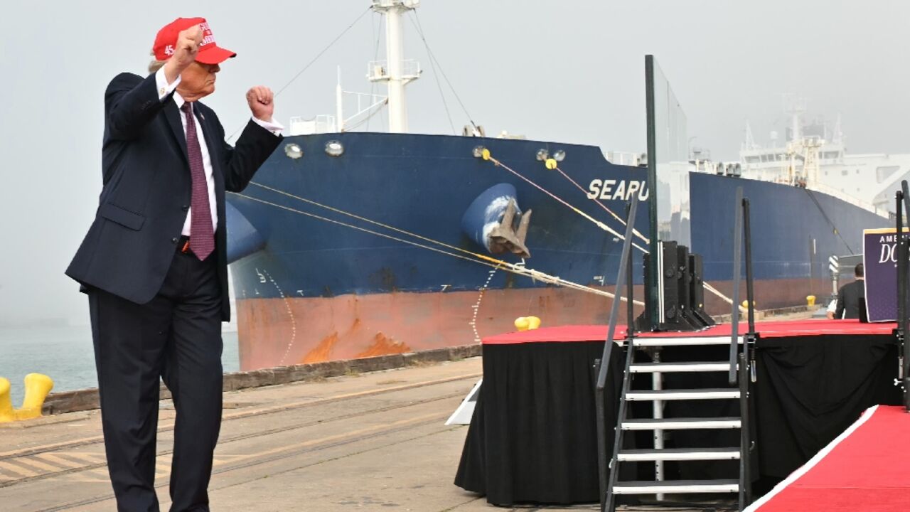 Trump spoke about Iran while visiting the Port of Corpus Christi in Texas