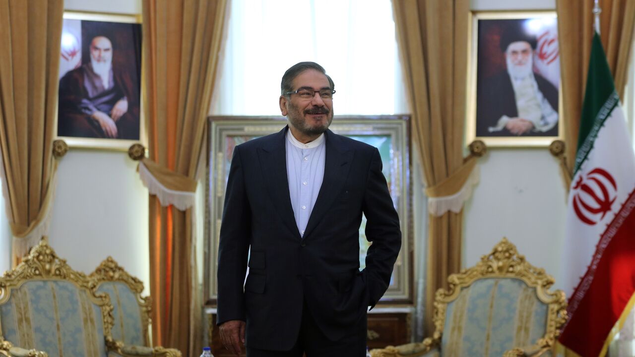 Ali Shamkhani, the secretary of the Supreme National Security Council of Iran, attends a meeting with the diplomatic adviser to the French president, in the Iranian capital Tehran, on July 10, 2019.