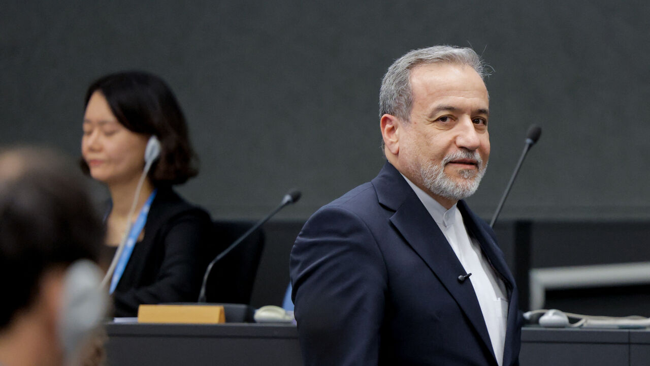 Iran's Foreign Minister Abbas Araghchi looks on upon his arrival to deliver a speech during a session of the United Nations Conference on Disarmament, on the sideline of a second round of US-Iranian talks with Washington pushing Tehran to make a deal to limit its nuclear program, in Geneva, on Feb. 17, 2026. 