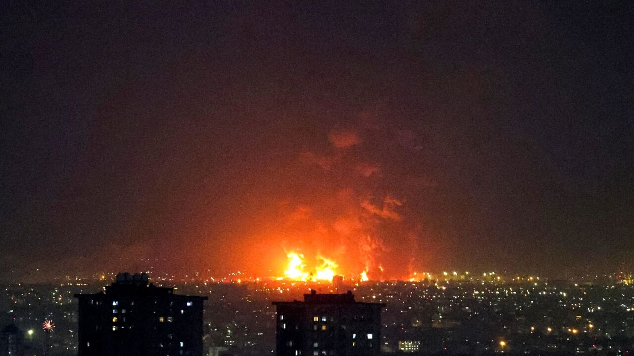 Explosions were seen in Tehran during airstrikes on an oil refinery in the capital