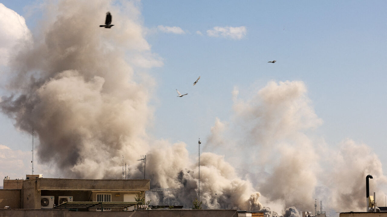 Smoke rises following an explosion in Tehran, Iran, March 1.  Majid Asgaripour/WANA