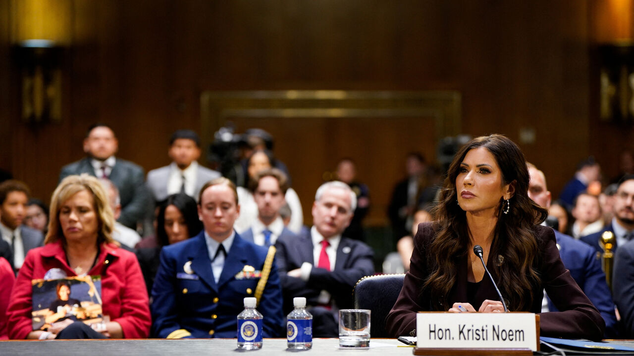 U.S. Homeland Security Secretary Kristi Noem testifies before a Senate Judiciary Committee hearing on "Oversight of the Department of Homeland Security," on Capitol Hill in Washington, D.C., U.S., March 3, 2026. REUTERS/Elizabeth Frantz