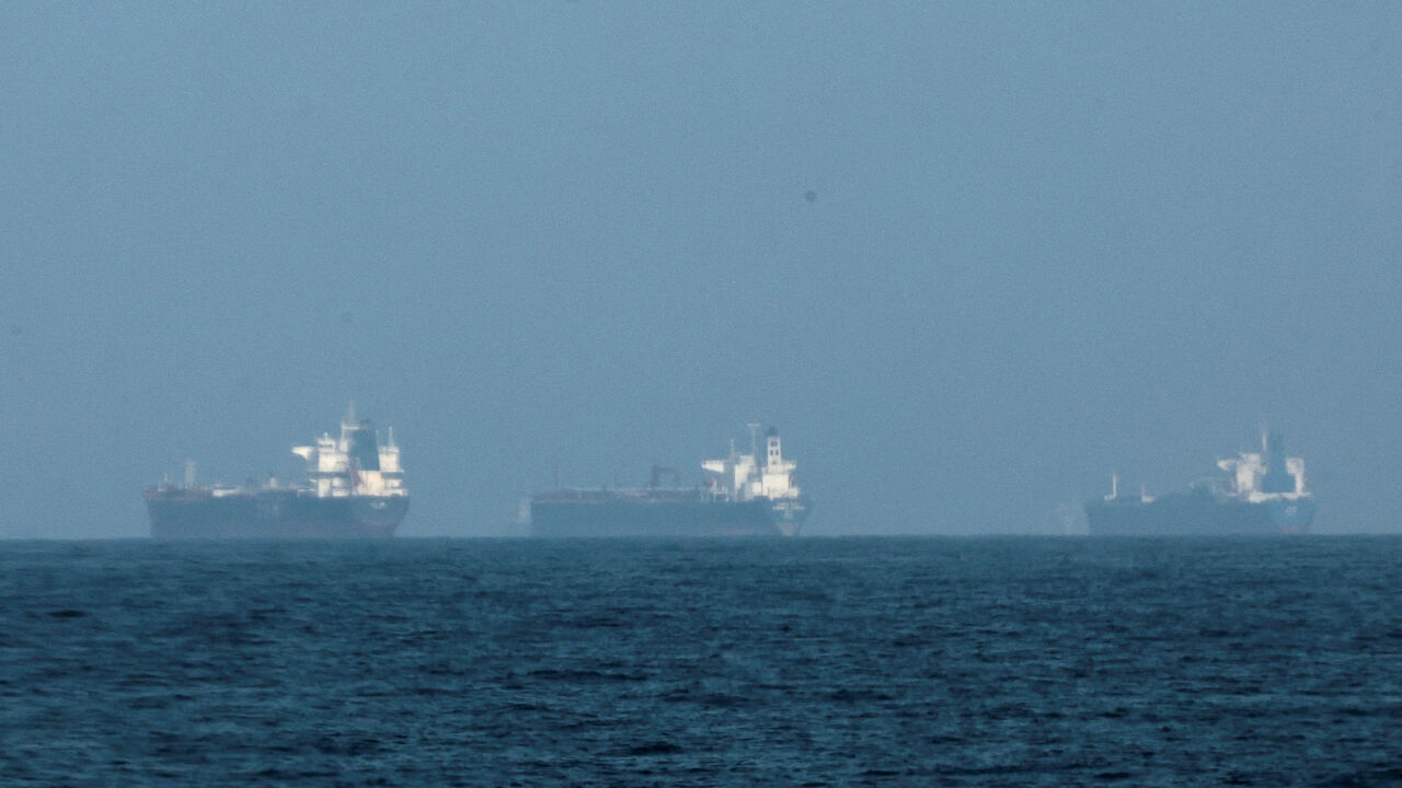 FILE PHOTO: Tankers are seen off the coast of the Fujairah, as Iran vows to close the Strait of Hormuz, amid the U.S.-Israel conflict with Iran, in Fujairah, United Arab Emirates, March 3, 2026. REUTERS/Amr Alfiky/File Photo