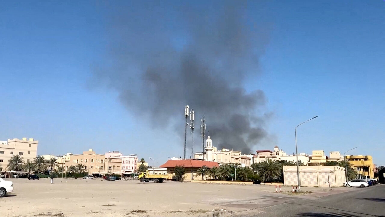 Smoke rises from an area surrounding U.S. Embassy following a strike, amid the U.S.-Israel conflict with Iran, in Bayan, Kuwait, March 2, 2026, in this screengrab from a video obtained by Reuters.